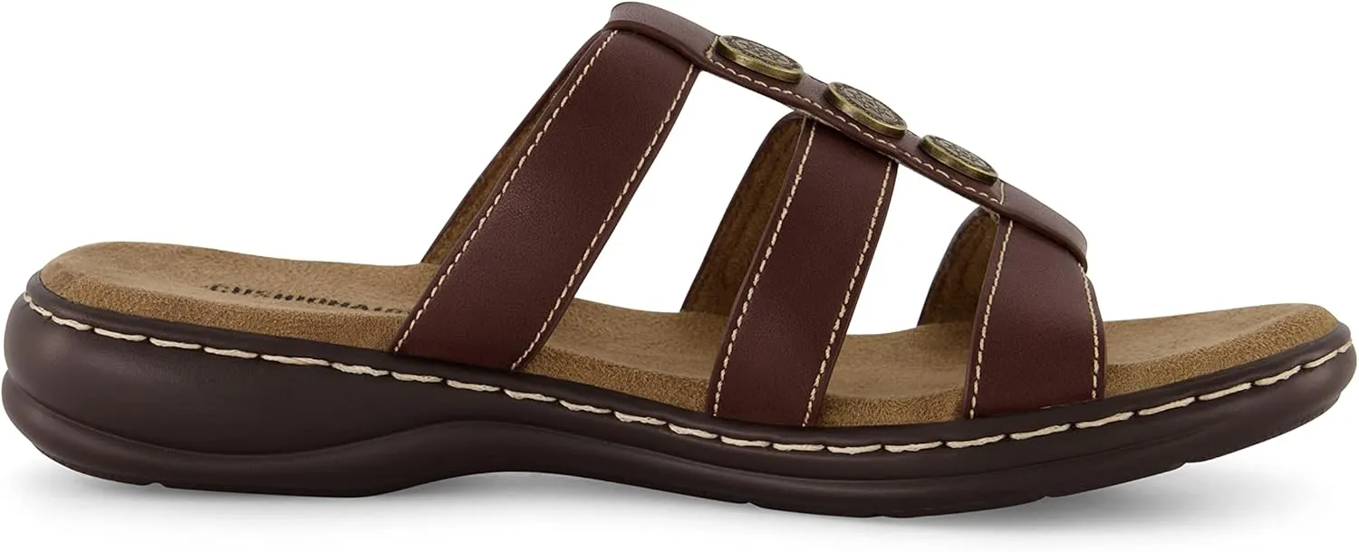 CUSHIONAIRE Women's Bowen Comfort Footbed Sandal with Adjustable Straps and  Comfort