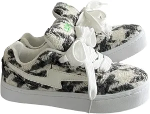 Cute Breathable Sneakers for Women Comfortable Thick Sole Casual Denim Couples' Style All-Season Walking Shoes