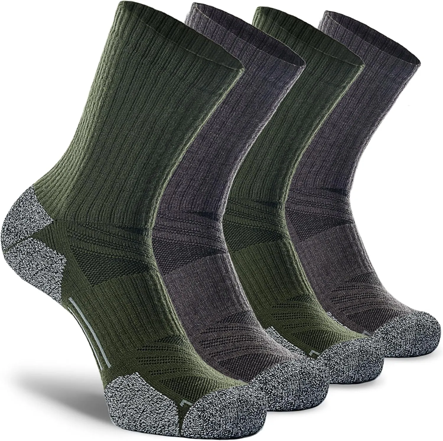 CWVLC Crew Hiking Socks, Cushion, Moisture Wicking, Arch Compression Boot Socks