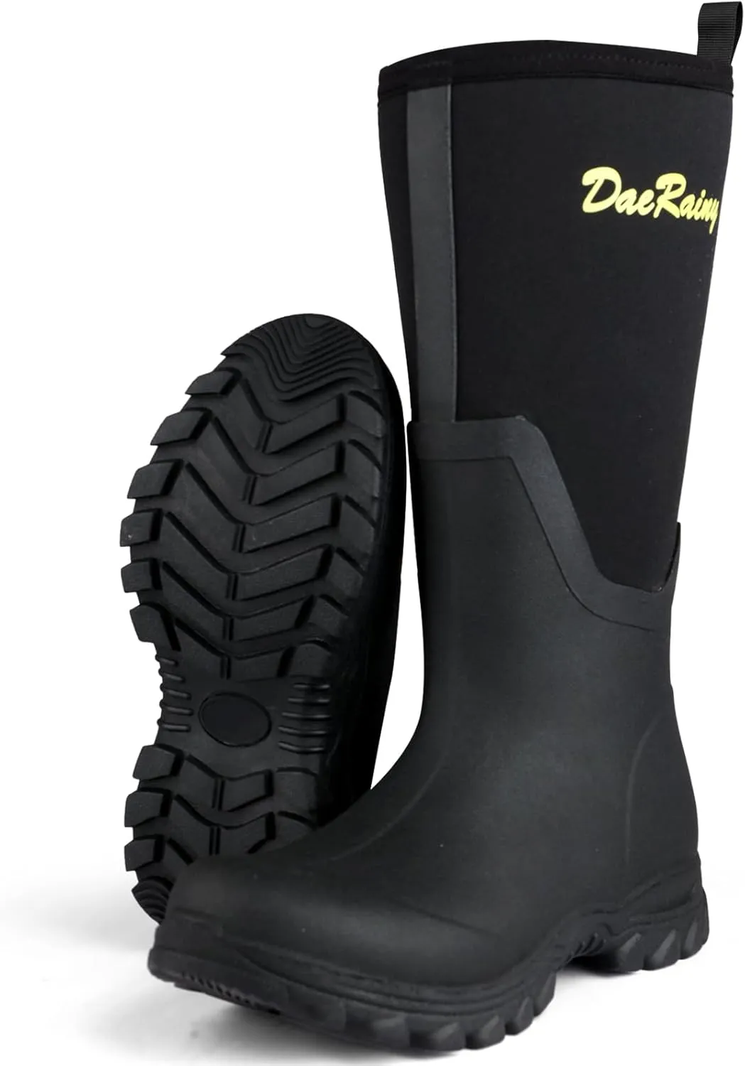 DaeRainy Rubber Rain Boots for Women Waterproof Boots Durable Neoprene Boots Insulated Mud Hunting Work Shoes for Outdoor Fsh Pond, Gradens,Hike,Farms