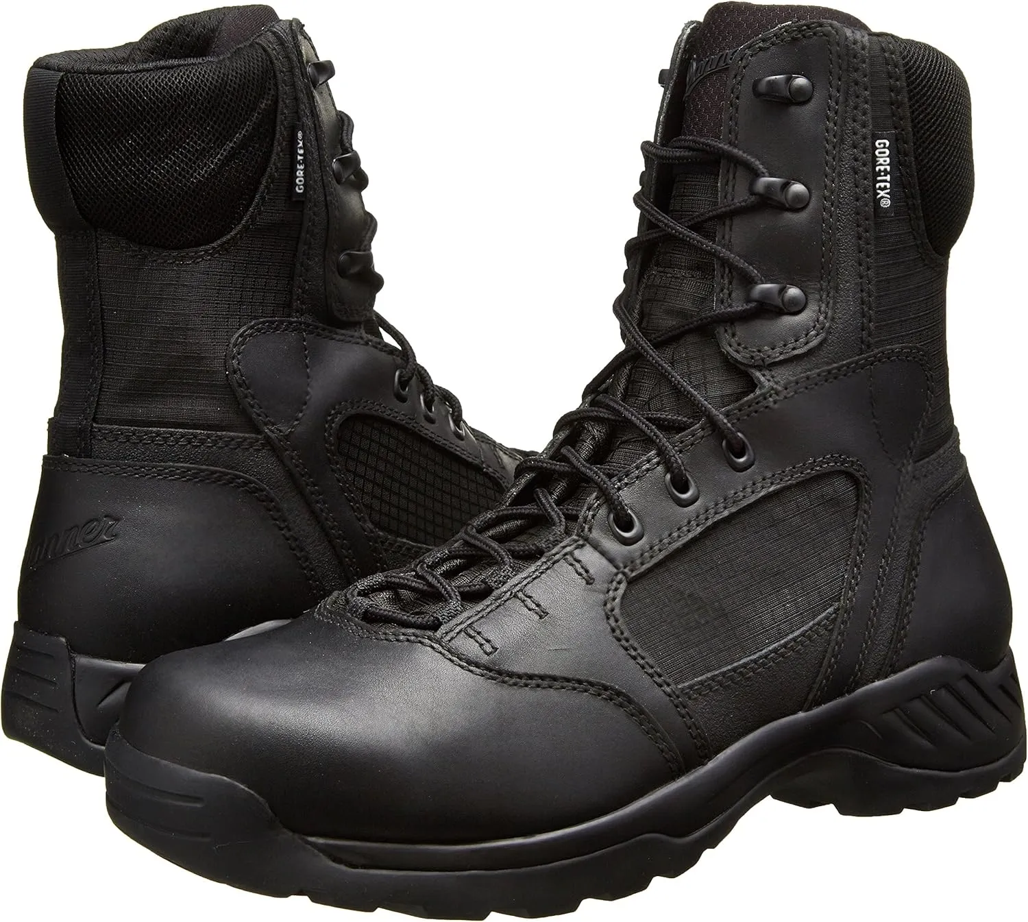 Danner Kinetic 8" Waterproof Tactical Boots for Men - Polishable Full-Grain Leather and Ripstop Nylon, Dual-Density Footbed & Slip-Resistant Outsole
