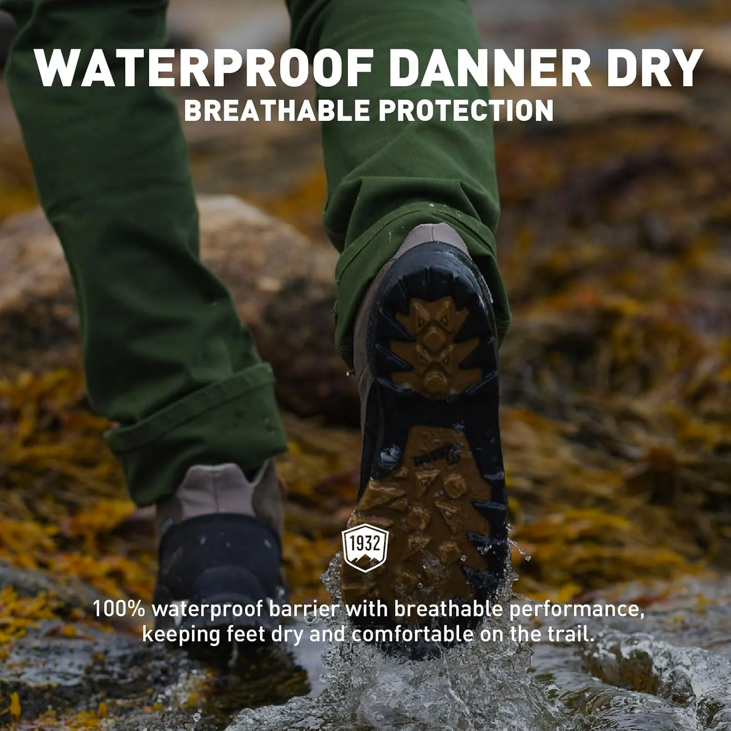 Danner Panorama 6” Waterproof Hiking Boots for Men with Rich Suede Upper, Breathable Dry Barrier, Comfort Footbed, and Traction Outsole