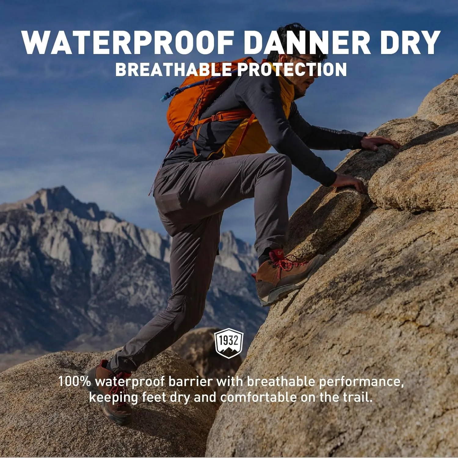 Danner Panorama 6” Waterproof Hiking Boots for Men with Rich Suede Upper, Breathable Dry Barrier, Comfort Footbed, and Traction Outsole