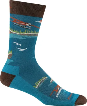 Darn Tough Vermont Men's Cushioned Crew Socks, Float Boat- Lightweight Crew Socks for Men