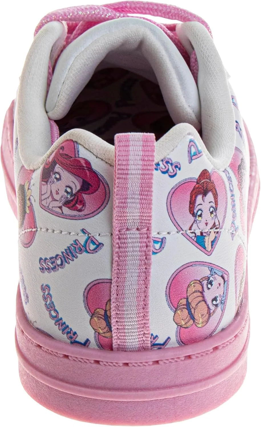 Disney Princess Ariel Belle Snow White Tiana - Girls Low Top Casual Shoes White/Pink (Size Little Kid - Big Kid)