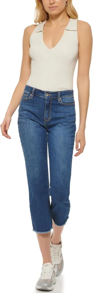 DKNY Women's Slim Straight Crop Jeans