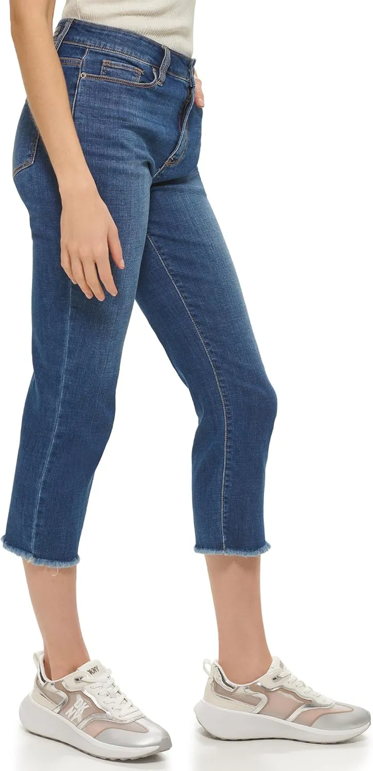 DKNY Women's Slim Straight Crop Jeans