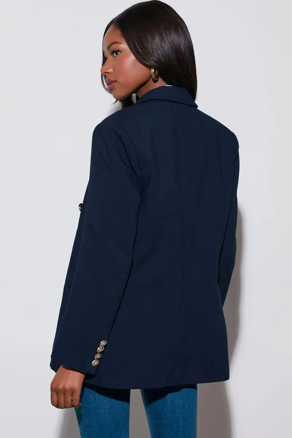 Dokotoo Womens Double Breasted Blazer Jackets Casual Blazers Open Front Long Sleeve Lapel Collar Work Office Jackets Blazer