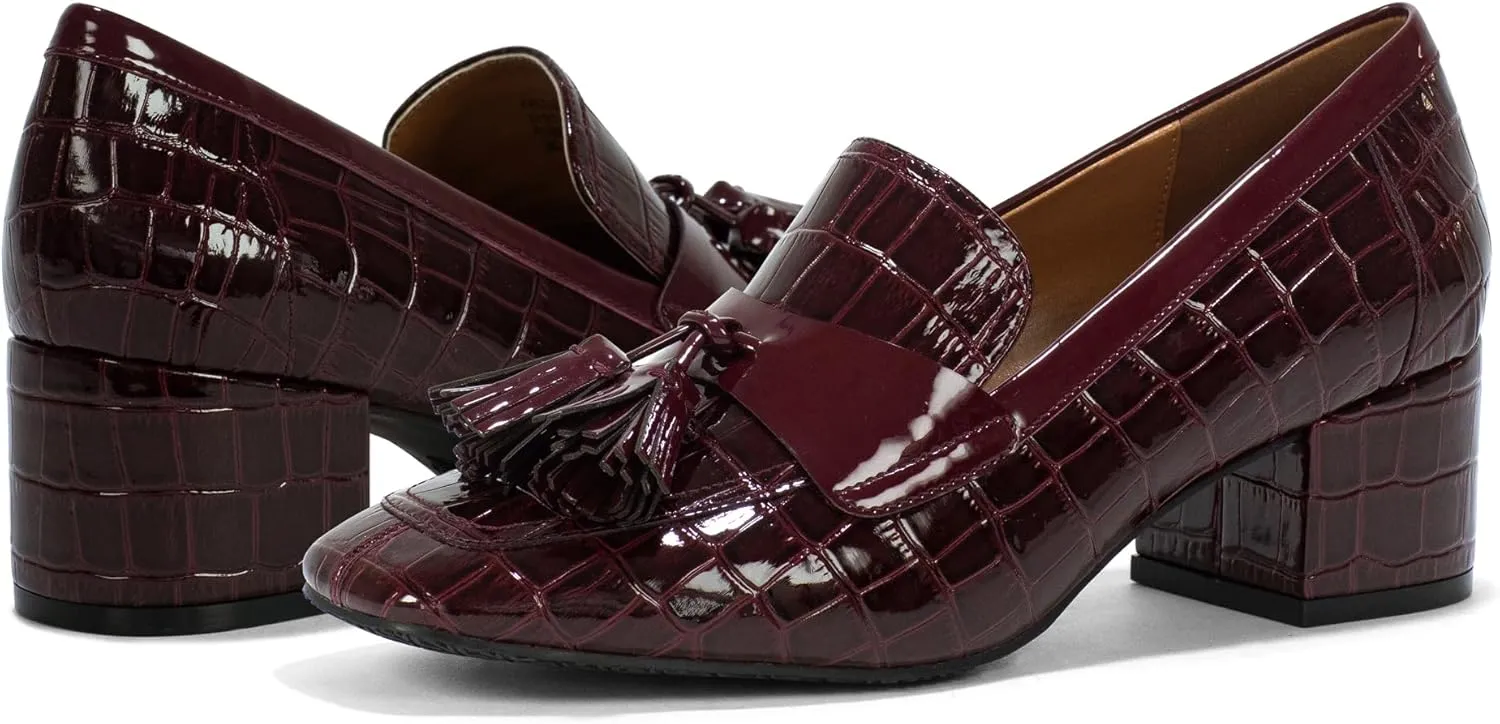 Donald Pliner Women's Kressida Dress Loafers, 2" Block Heels for Women, Slip-On Heels for Women