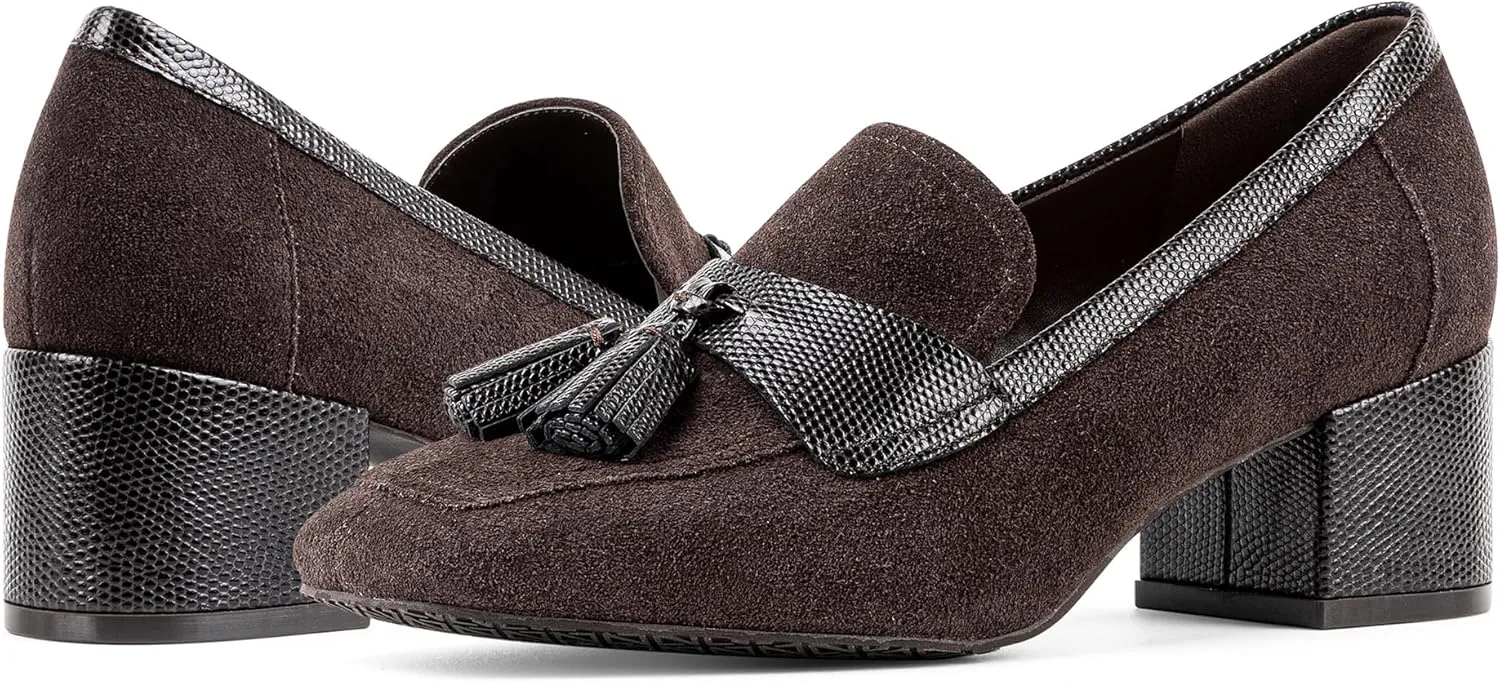 Donald Pliner Women's Kressida Dress Loafers, 2" Block Heels for Women, Slip-On Heels for Women