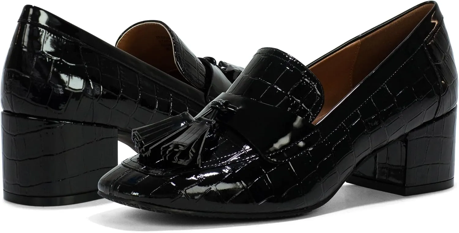 Donald Pliner Women's Kressida Dress Loafers, 2" Block Heels for Women, Slip-On Heels for Women