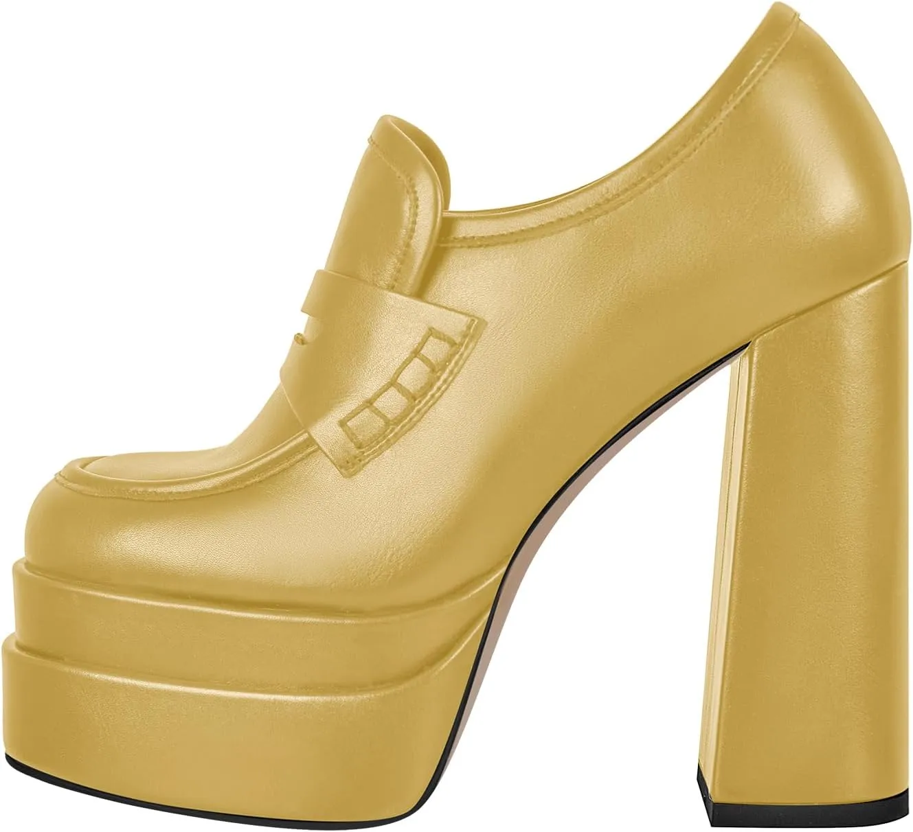 Double Platforms Chunky High Heel Loafers Pumps