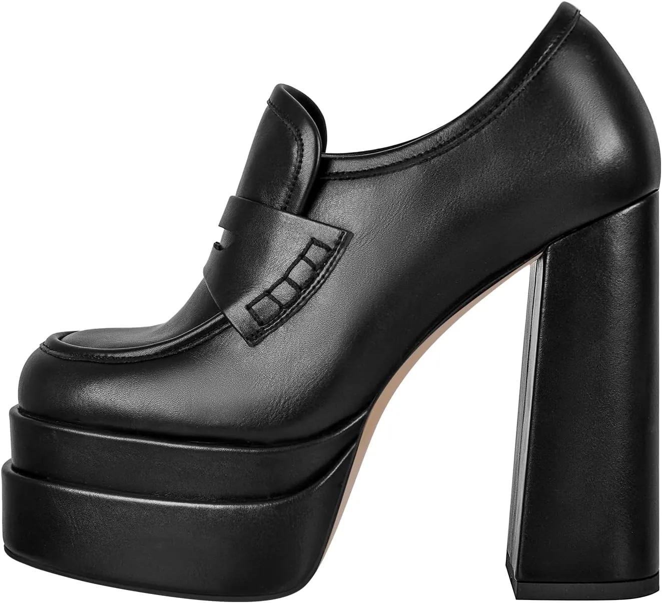 Double Platforms Chunky High Heel Loafers Pumps