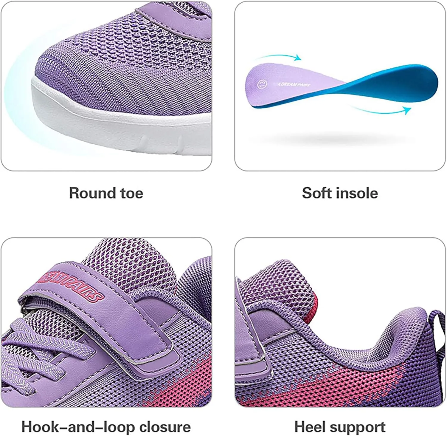 DREAM PAIRS Boys Girls Shoes Kids Tennis EZ-Ons MagicZips Athletic Running Walking Barefoot Zero Drop Sneakers