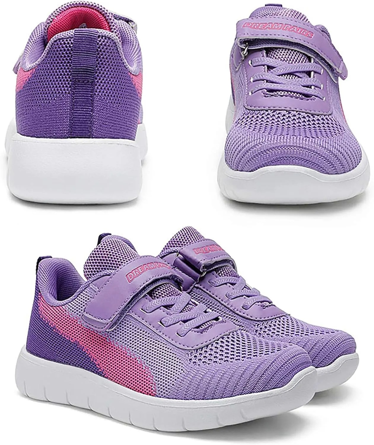 DREAM PAIRS Boys Girls Shoes Kids Tennis EZ-Ons MagicZips Athletic Running Walking Barefoot Zero Drop Sneakers