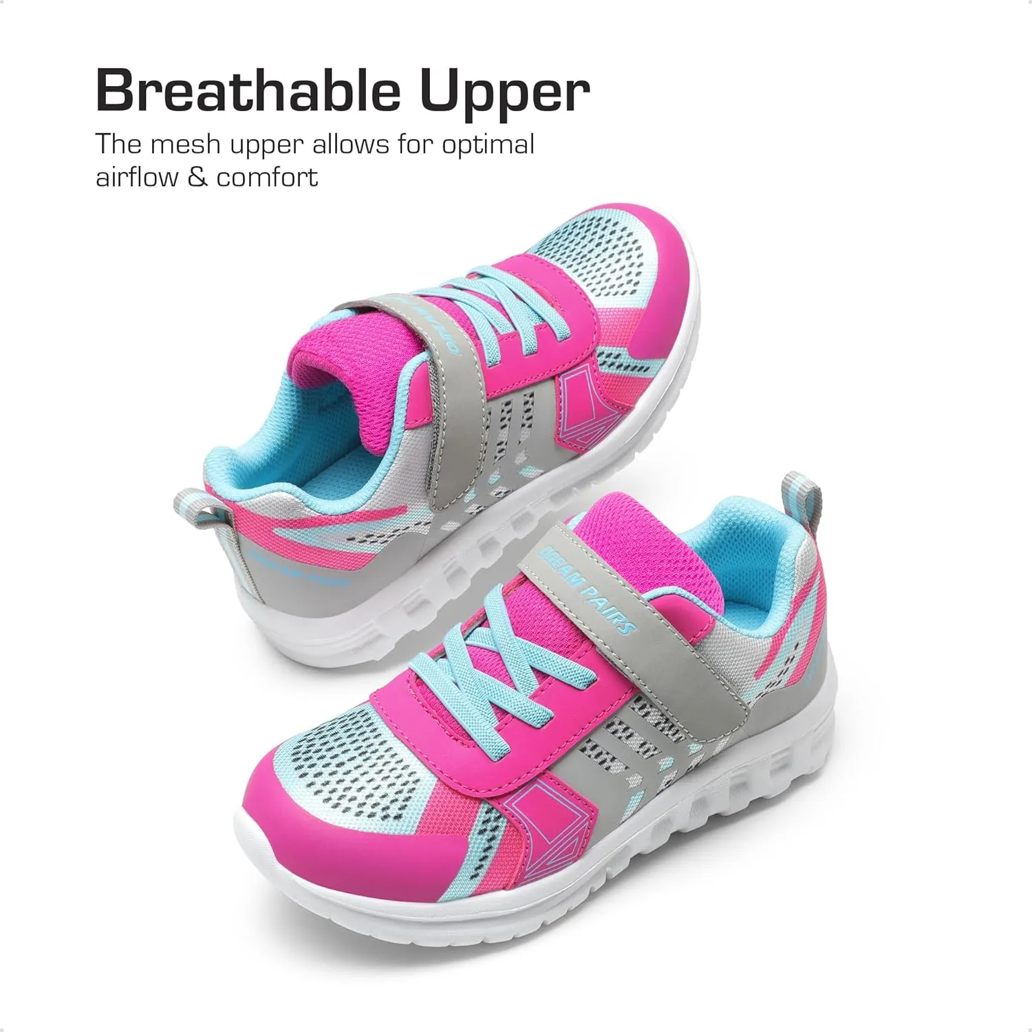 DREAM PAIRS Girls Boys Shoes Kids Tennis EZ-Ons Quicksteps School Sneakers Breathable Running Athletic Shoes