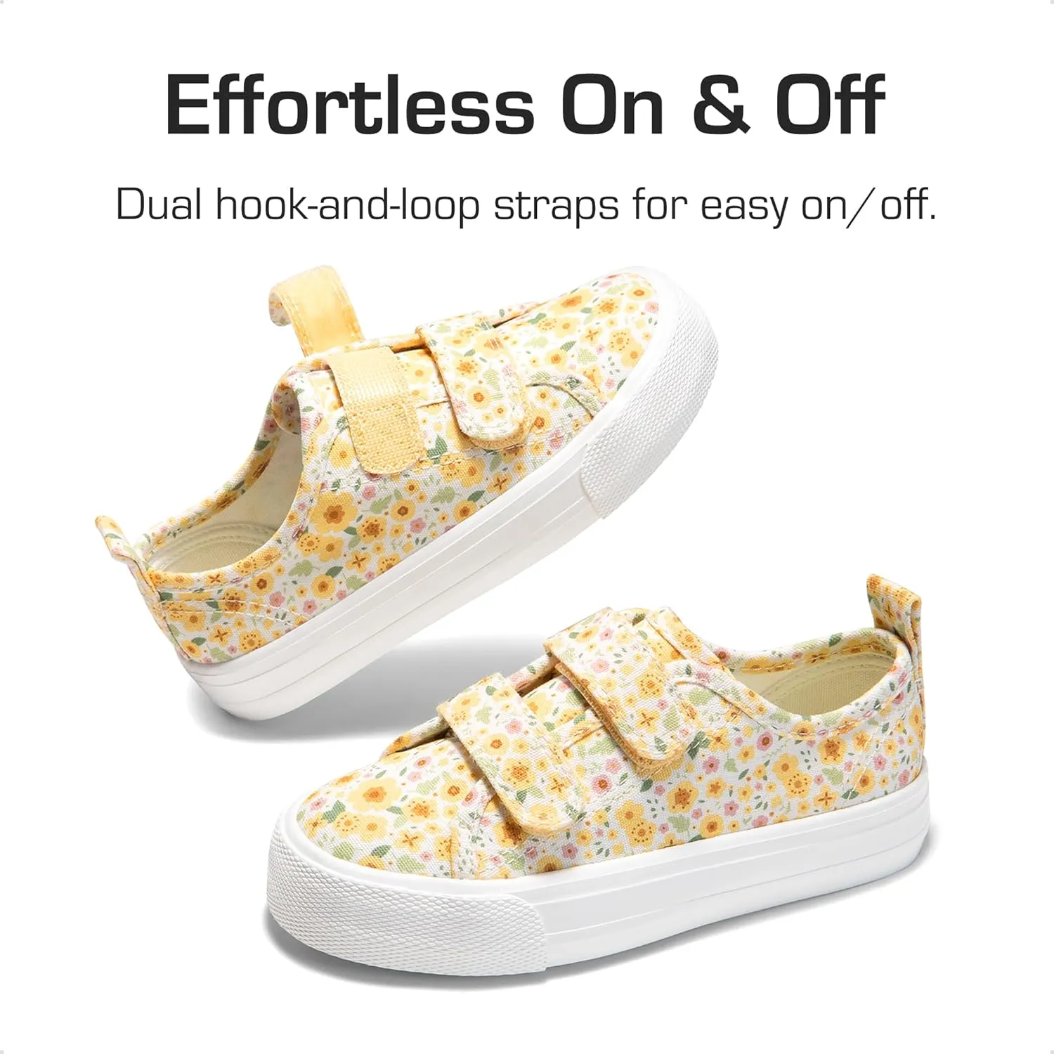 DREAM PAIRS Kid Toddler Sneakers Boys Girls Canvas with Cartoon Dual Hook and Loops for School Walking