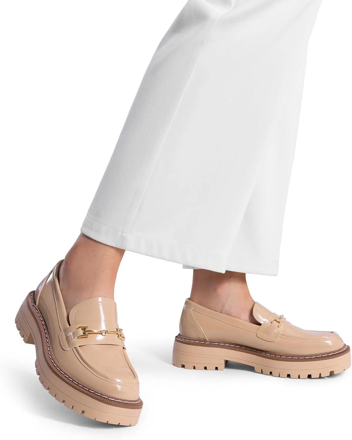 DREAM PAIRS Loafers for Women Platform Chunky Heel Slip On Loafers Business Office Casual Dressy Loafer Shoes