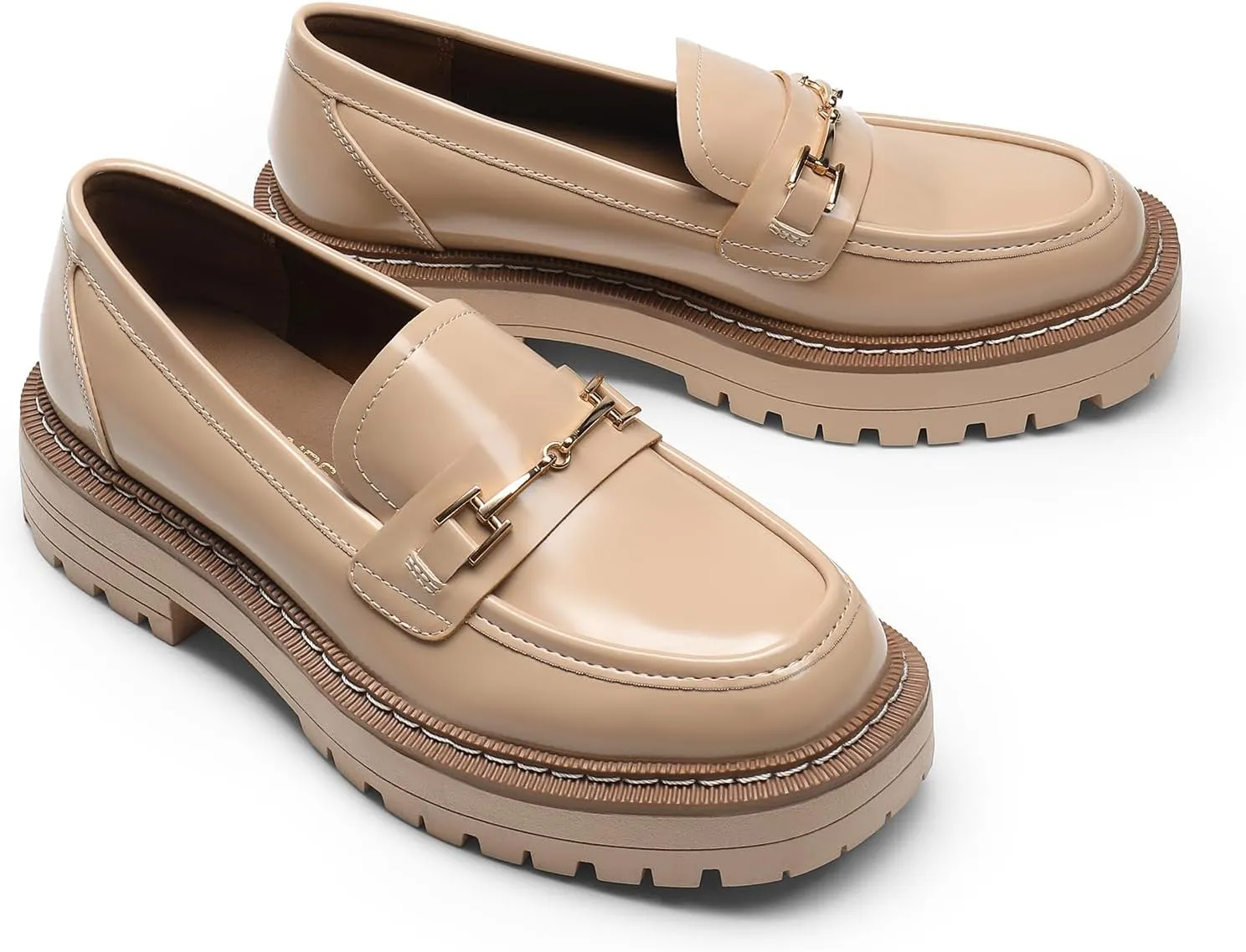 DREAM PAIRS Loafers for Women Platform Chunky Heel Slip On Loafers Business Office Casual Dressy Loafer Shoes