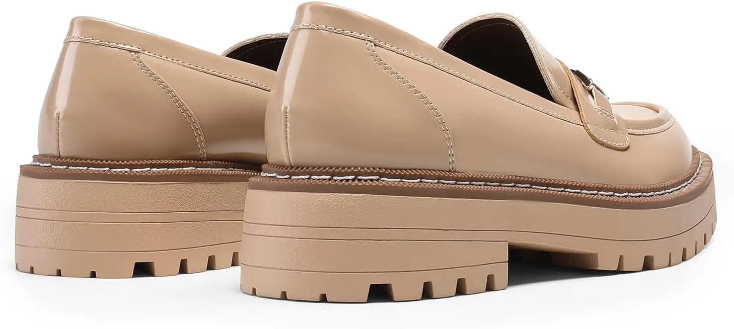 DREAM PAIRS Loafers for Women Platform Chunky Heel Slip On Loafers Business Office Casual Dressy Loafer Shoes