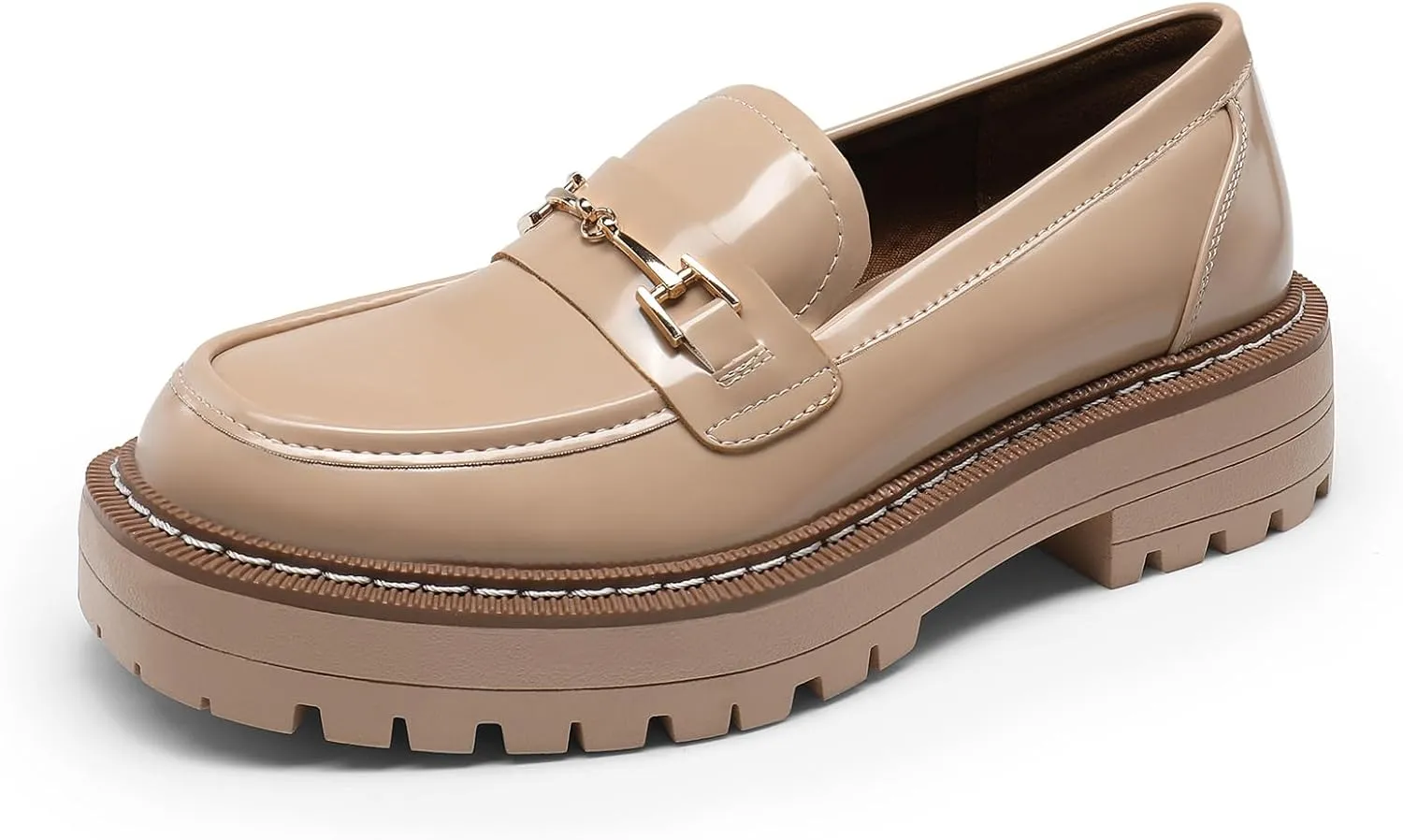 DREAM PAIRS Loafers for Women Platform Chunky Heel Slip On Loafers Business Office Casual Dressy Loafer Shoes