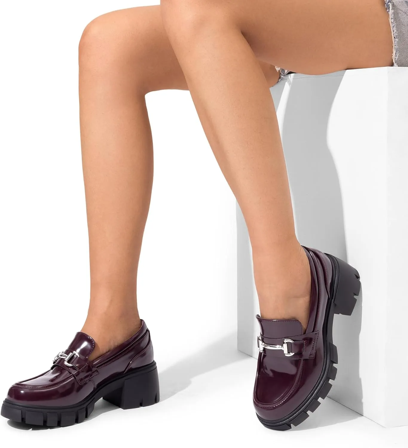 DREAM PAIRS Loafers for Women Platform Chunky Loafers Slip On Casual Shoes