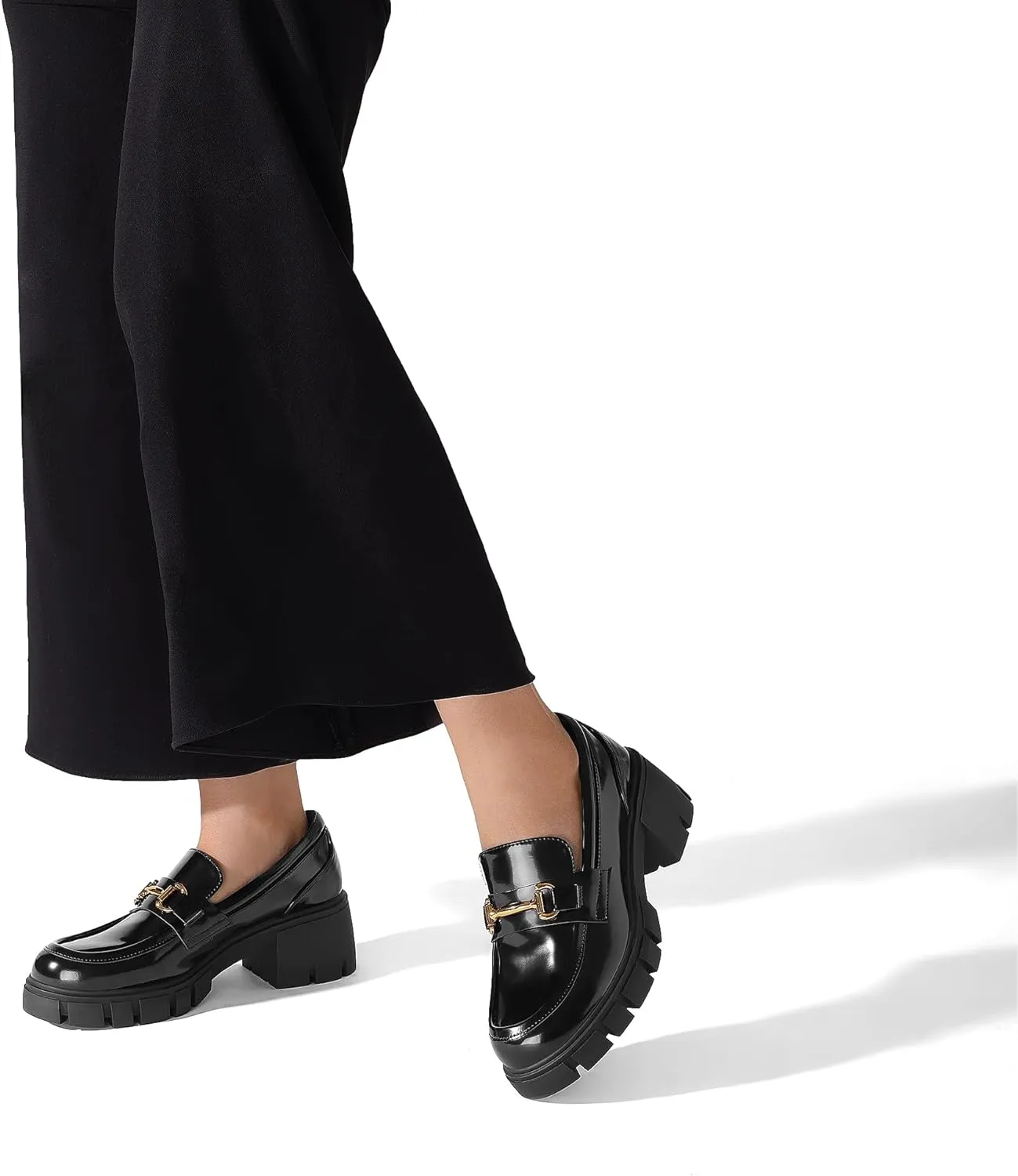 DREAM PAIRS Loafers for Women Platform Chunky Loafers Slip On Casual Shoes