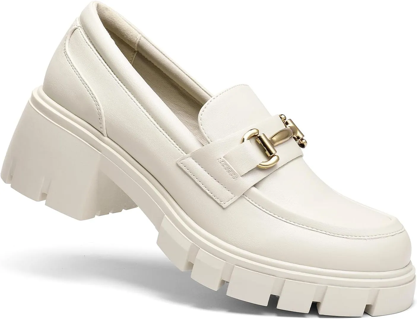 DREAM PAIRS Loafers for Women Platform Chunky Loafers Slip On Casual Shoes
