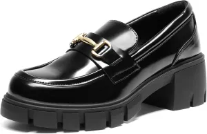 DREAM PAIRS Loafers for Women Platform Chunky Loafers Slip On Casual Shoes