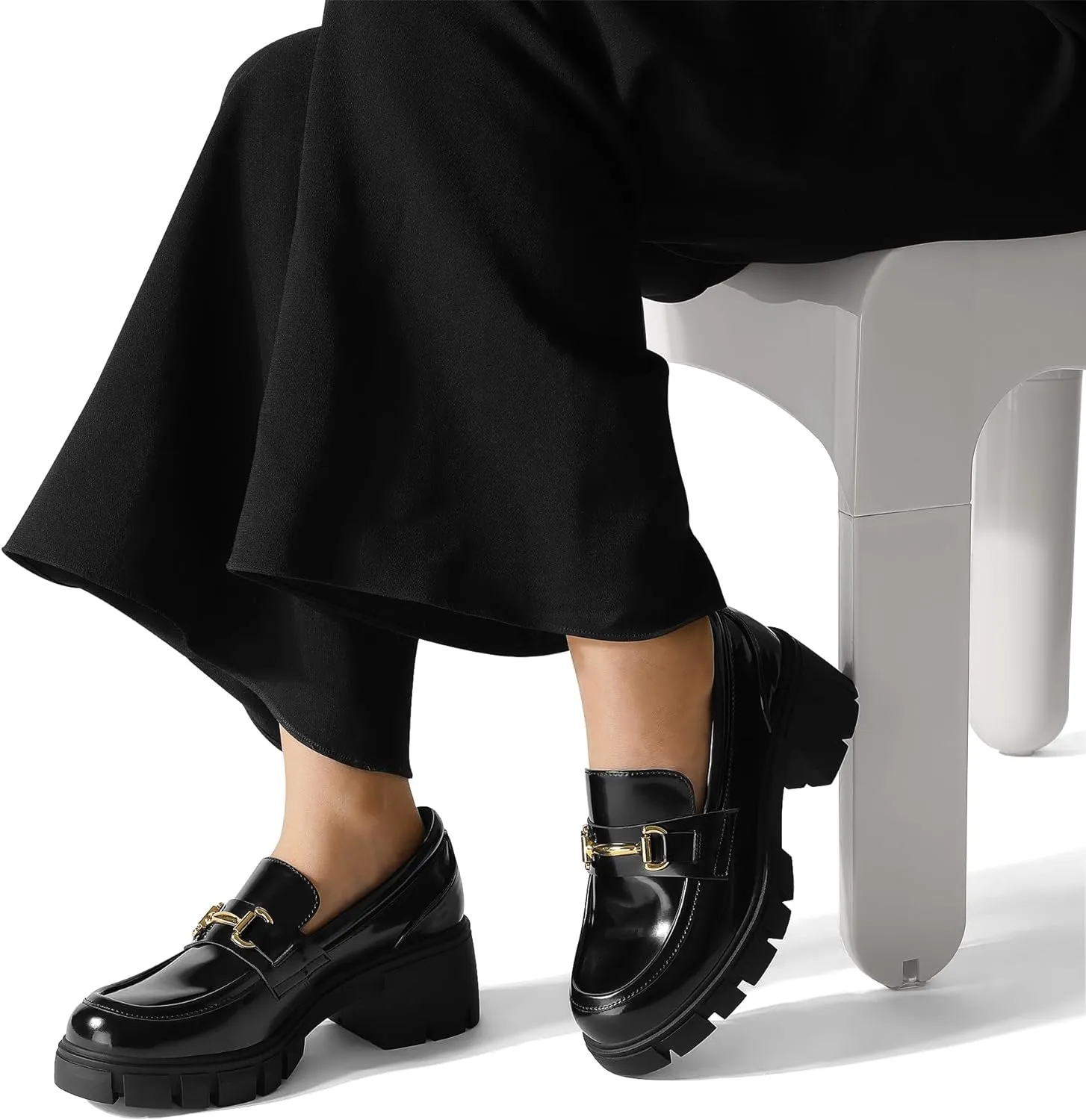 DREAM PAIRS Loafers for Women Platform Chunky Loafers Slip On Casual Shoes