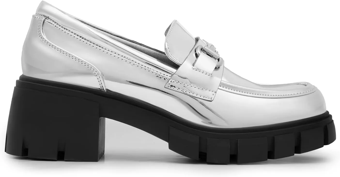 DREAM PAIRS Loafers for Women Platform Chunky Loafers Slip On Casual Shoes