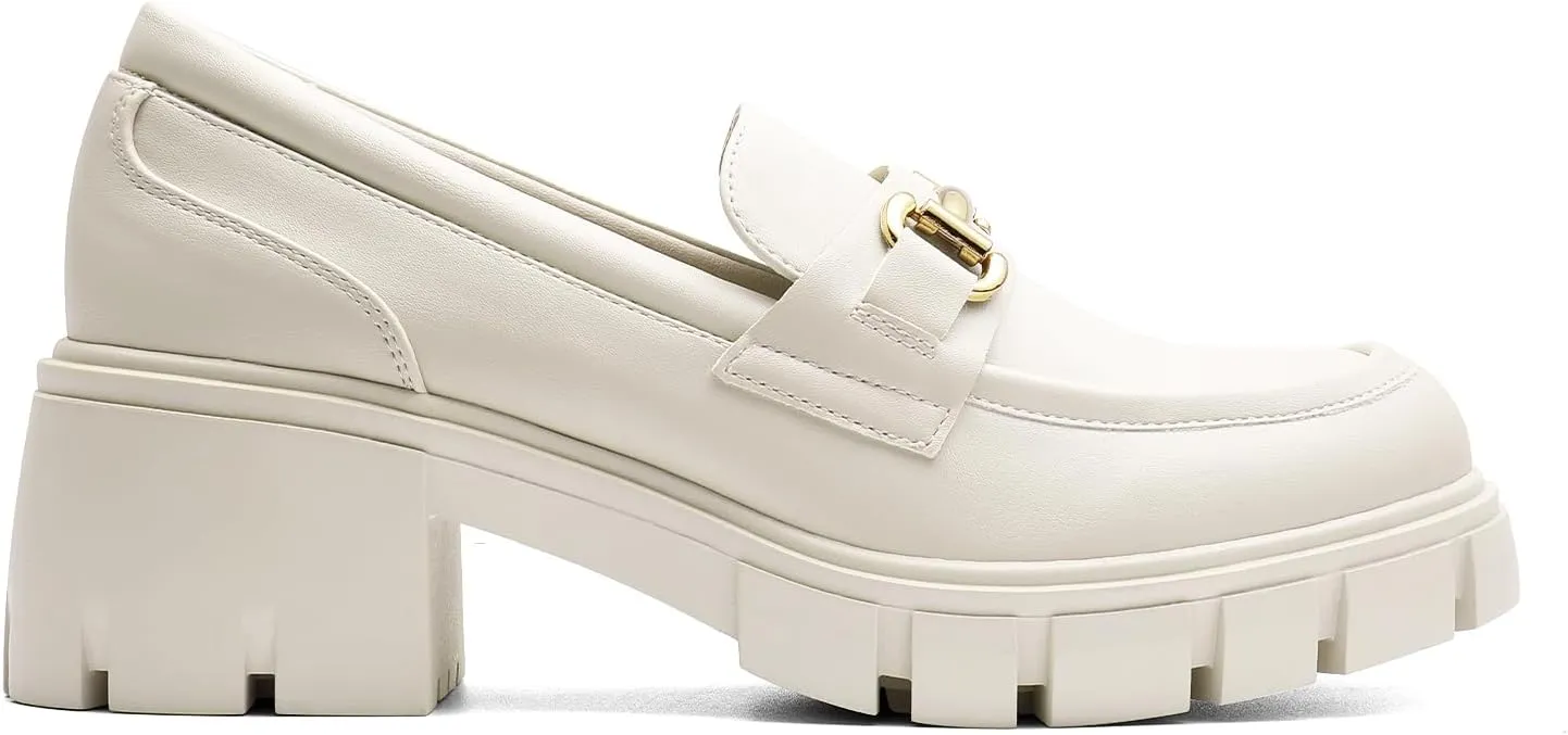 DREAM PAIRS Loafers for Women Platform Chunky Loafers Slip On Casual Shoes