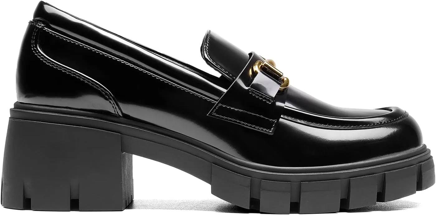 DREAM PAIRS Loafers for Women Platform Chunky Loafers Slip On Casual Shoes