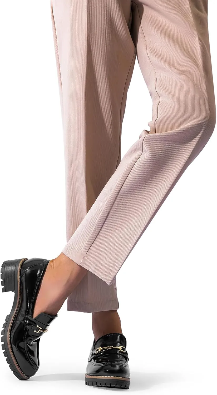 DREAM PAIRS Women's Chunky Loafers, Platform Comfortable Slip-On Dressy Business Casual Shoes