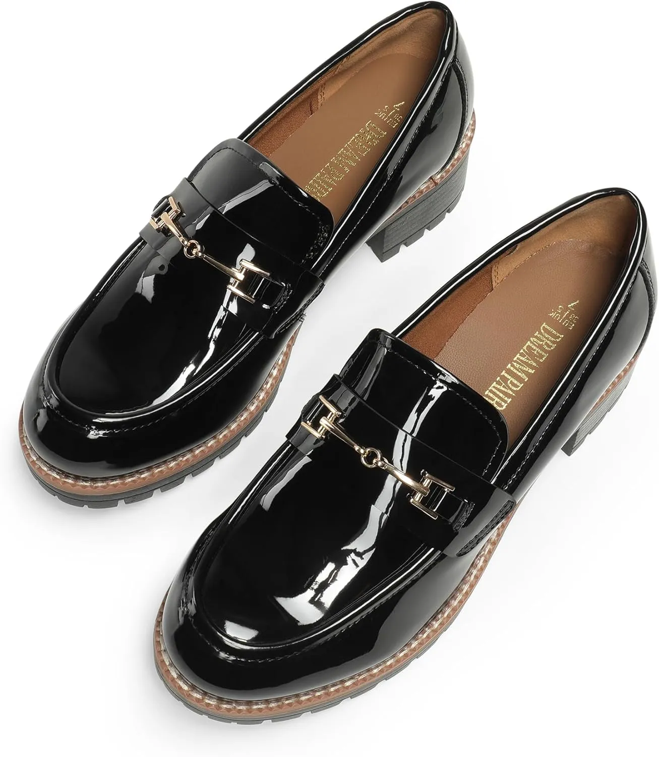 DREAM PAIRS Women's Chunky Loafers, Platform Comfortable Slip-On Dressy Business Casual Shoes