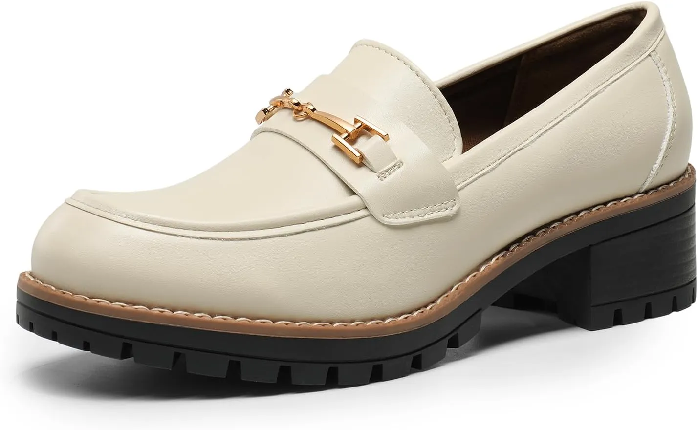 DREAM PAIRS Women's Chunky Loafers, Platform Comfortable Slip-On Dressy Business Casual Shoes