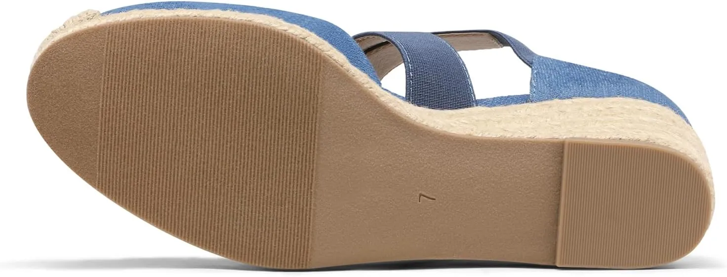 DREAM PAIRS Womens Close Toe Espadrilles Platform Slip on Elastic Criss Cross Straps Dressy Wedges Sandals