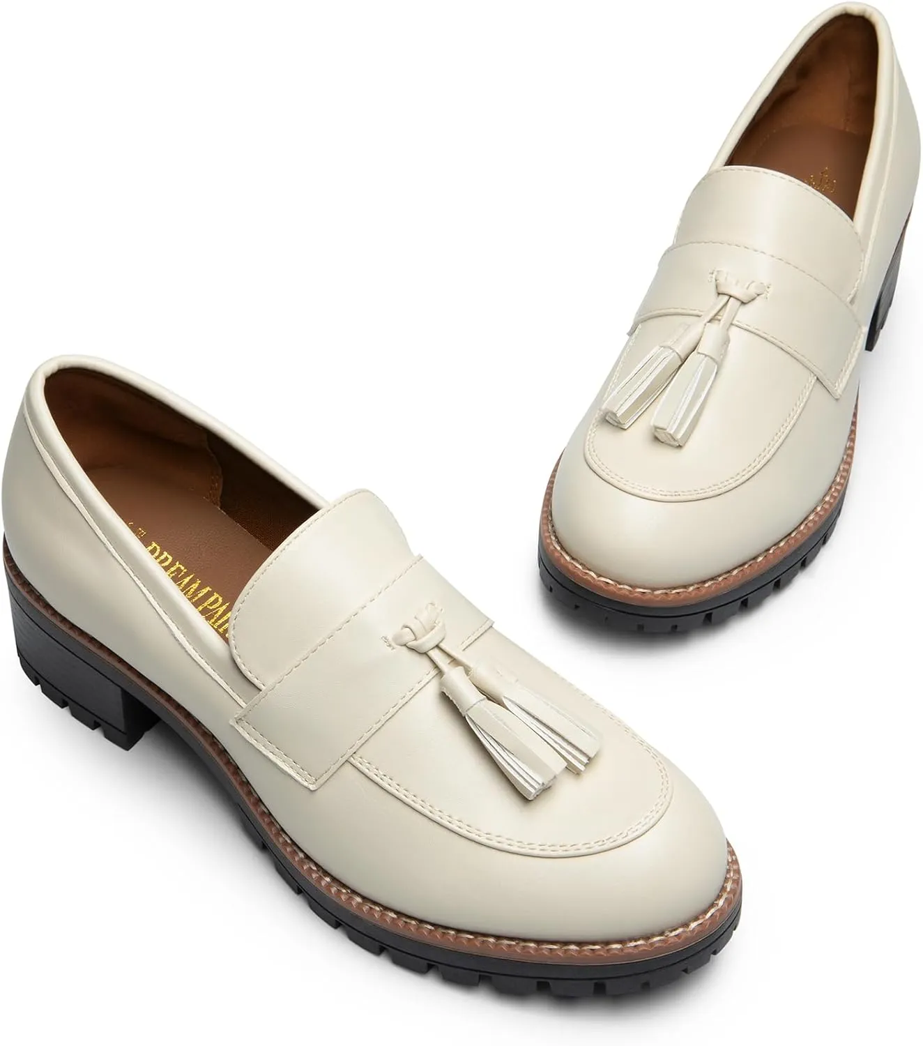 DREAM PAIRS Womens Loafers, Slip On Platform Chunky Penny Heeled Loafers for Women Dressy and Work, Business Casual Shoes for Women
