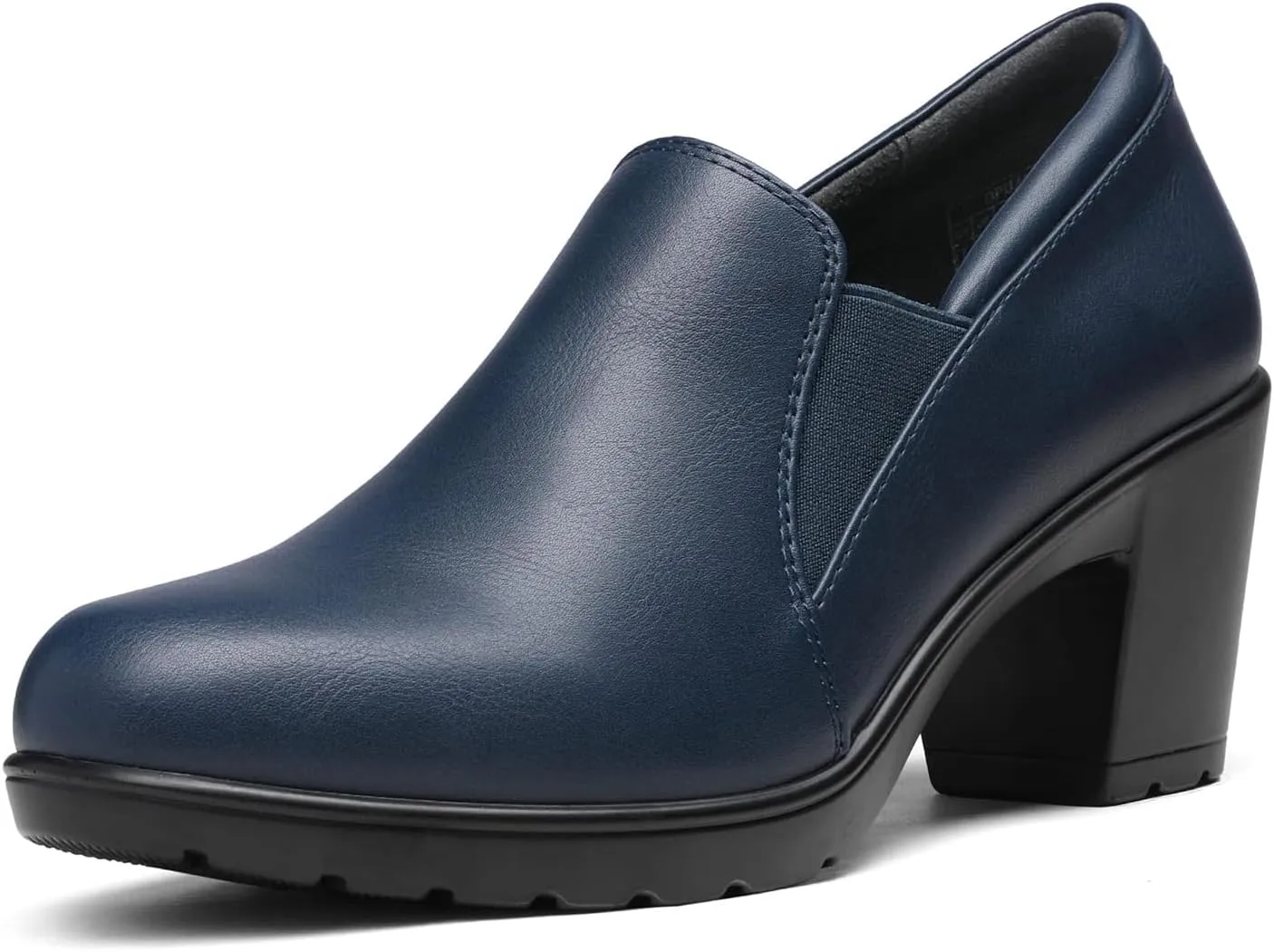 DREAM PAIRS Women's Low Chunky Block Heels Pumps Comfortable Slip-on Heeled Loafers Dress Work Shoes for Office Business
