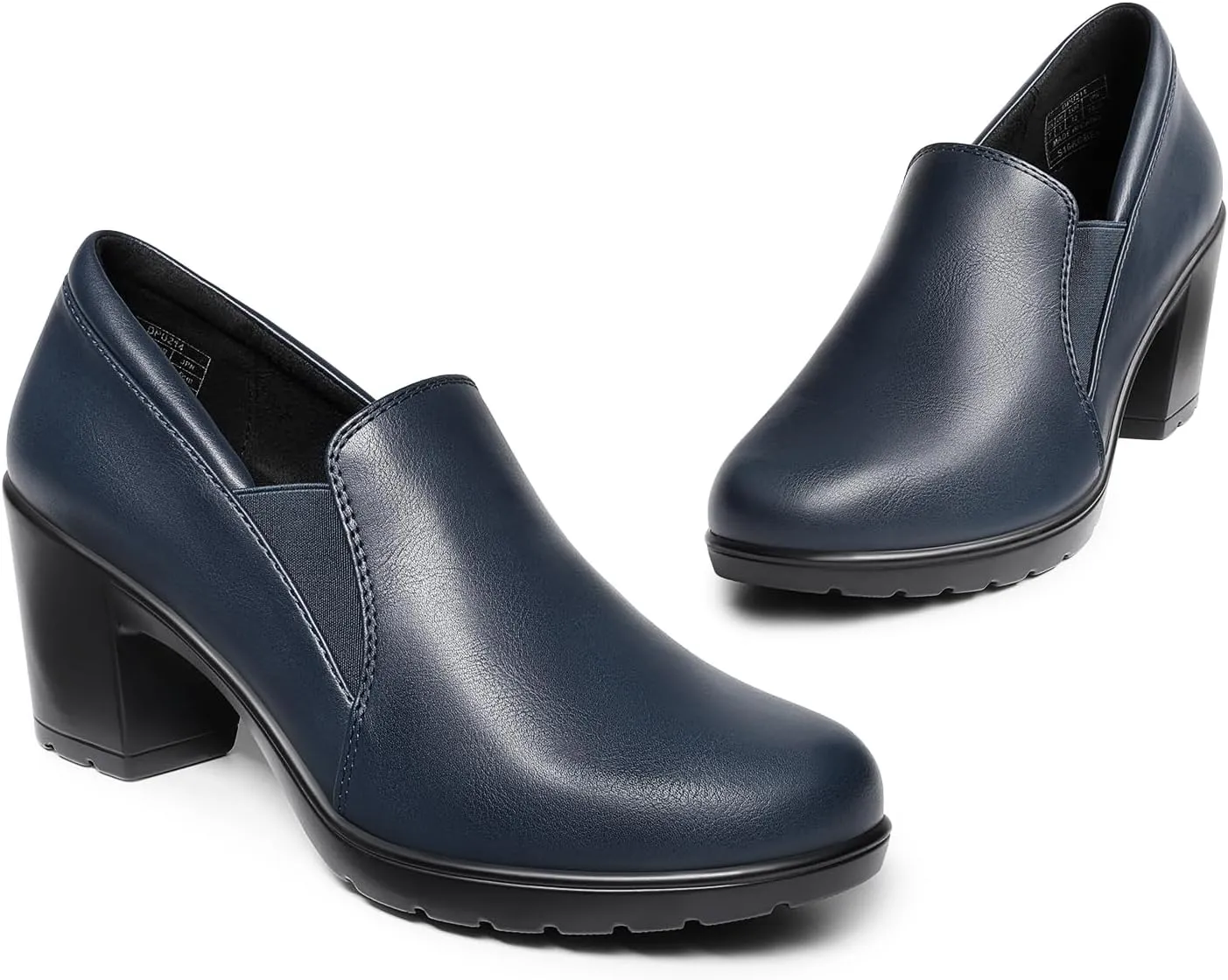 DREAM PAIRS Women's Low Chunky Block Heels Pumps Comfortable Slip-on Heeled Loafers Dress Work Shoes for Office Business