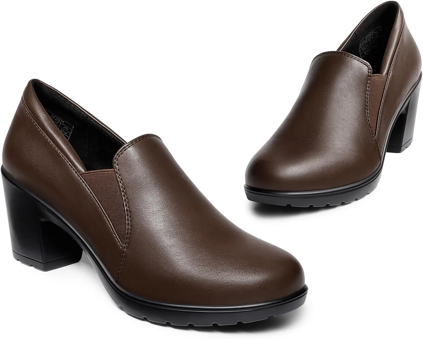 DREAM PAIRS Women's Low Chunky Block Heels Pumps Comfortable Slip-on Heeled Loafers Dress Work Shoes for Office Business