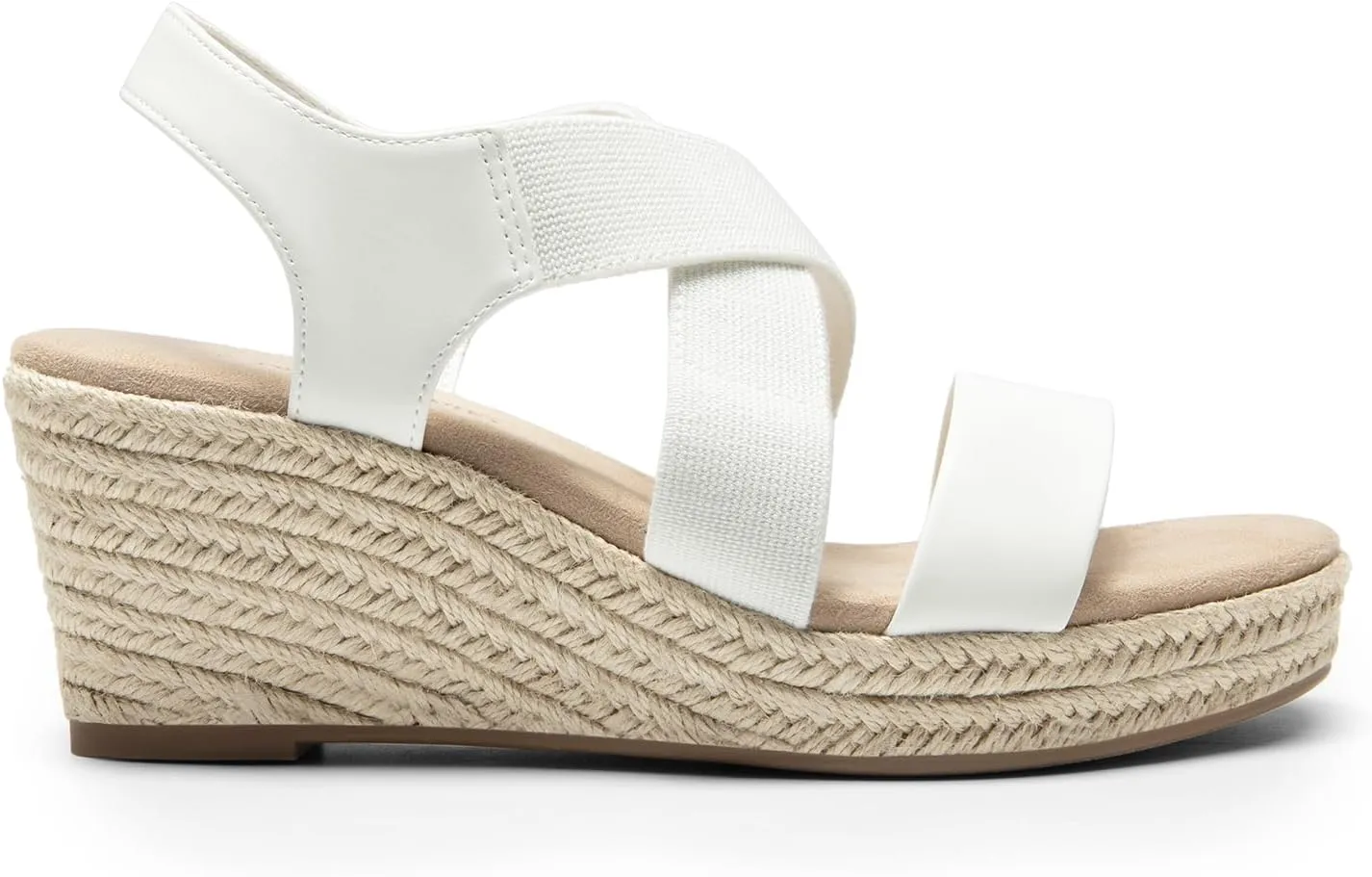 DREAM PAIRS Womens Platform Espadrilles Wedge Sandals, Slip on Elastic Ankle Strap Sandals for Women Casual Dressy Summer