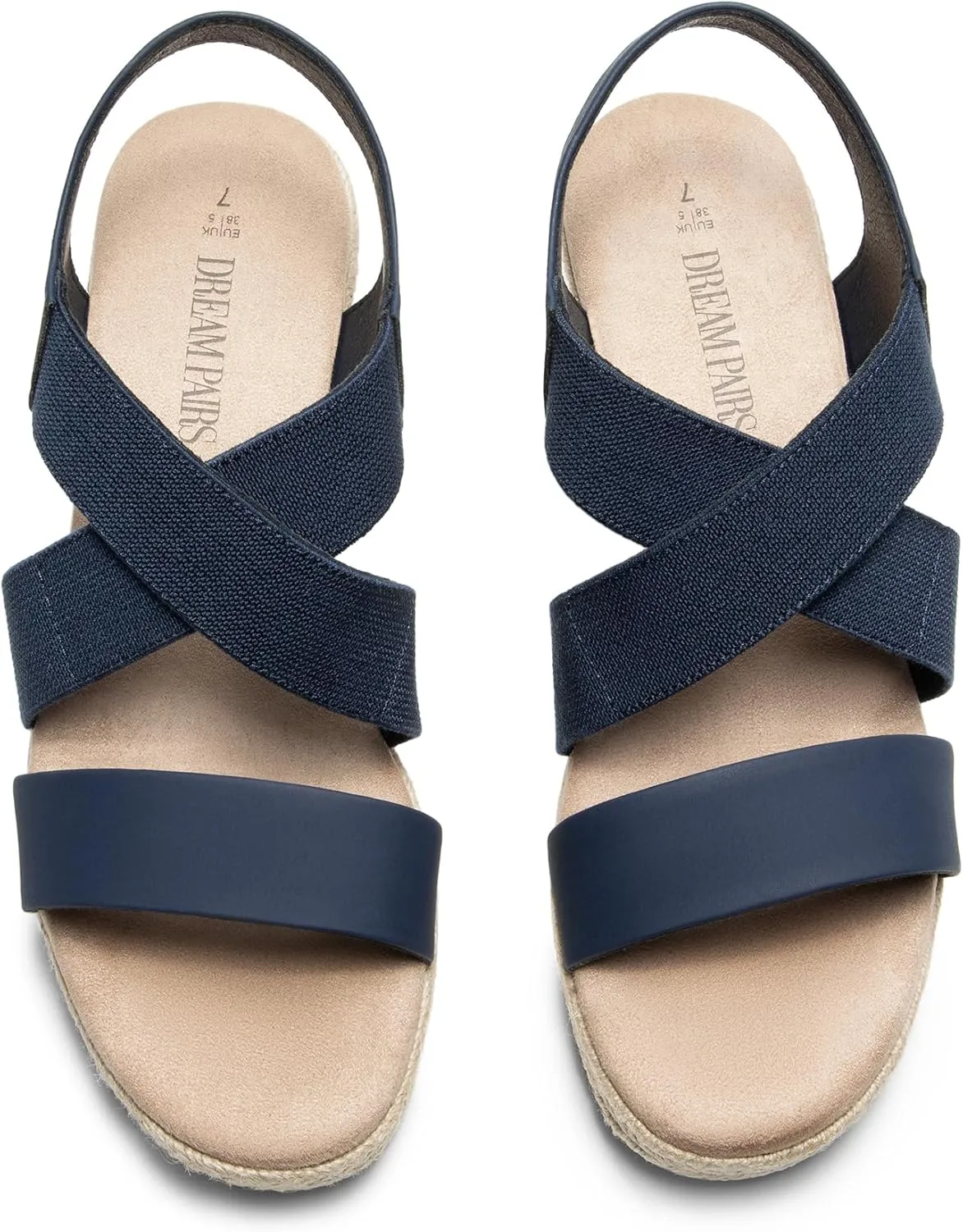 DREAM PAIRS Womens Platform Espadrilles Wedge Sandals, Slip on Elastic Ankle Strap Sandals for Women Casual Dressy Summer