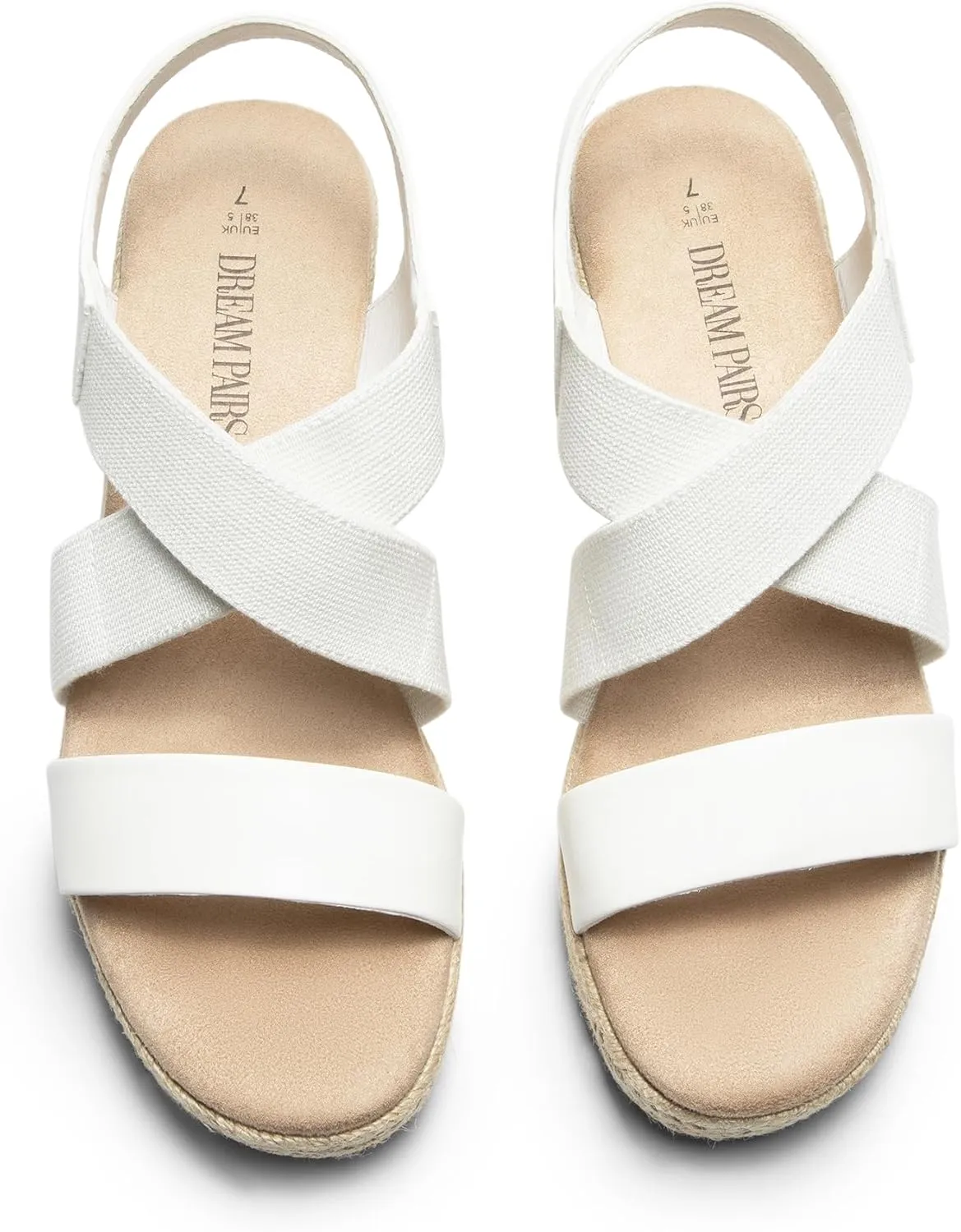 DREAM PAIRS Womens Platform Espadrilles Wedge Sandals, Slip on Elastic Ankle Strap Sandals for Women Casual Dressy Summer