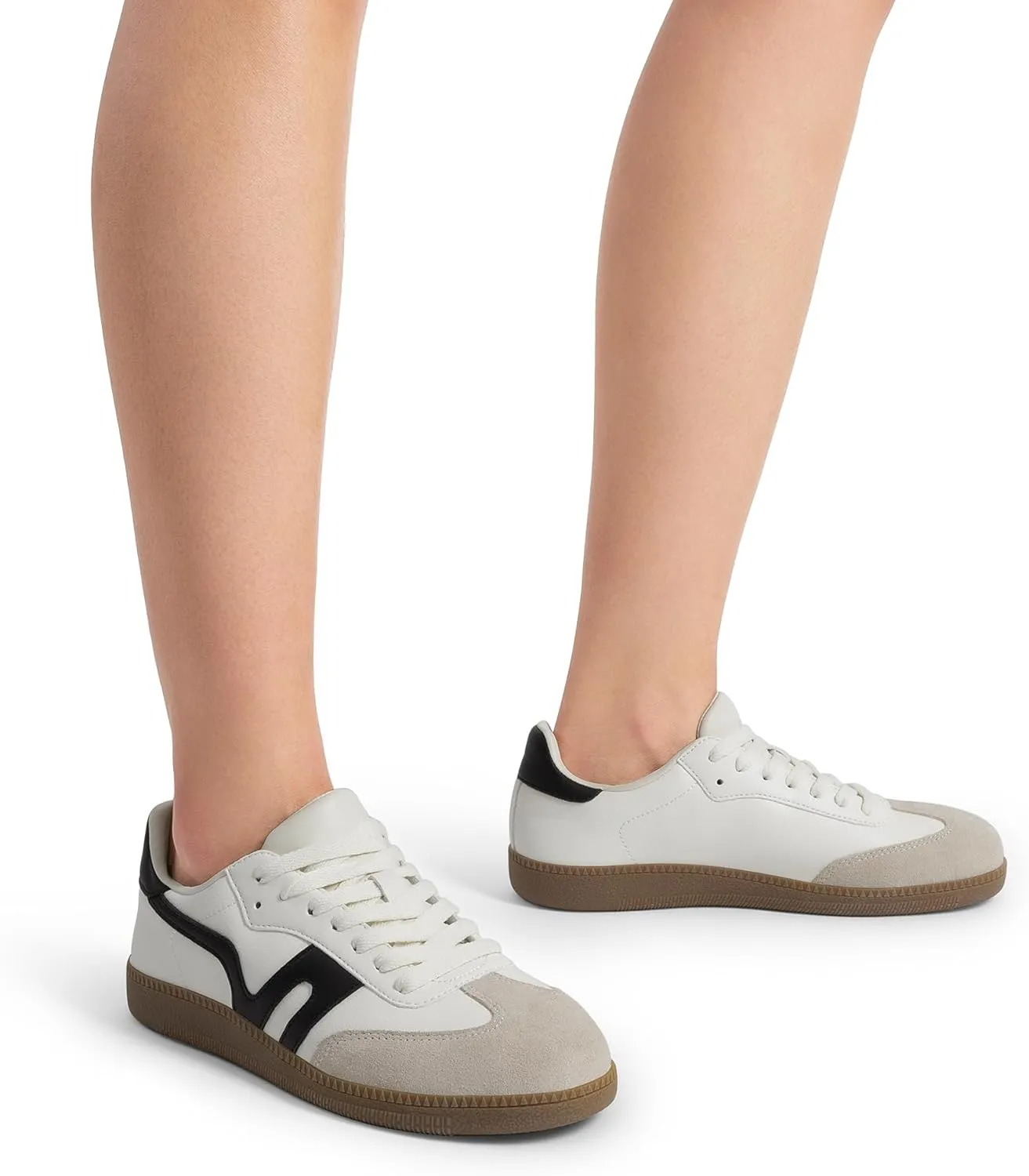 DREAM PAIRS Women's Tennis Sneakers Walking Nia Flat Low-Top Casual Lace-Up Comfortable Fashion Sneakers Shoes.
