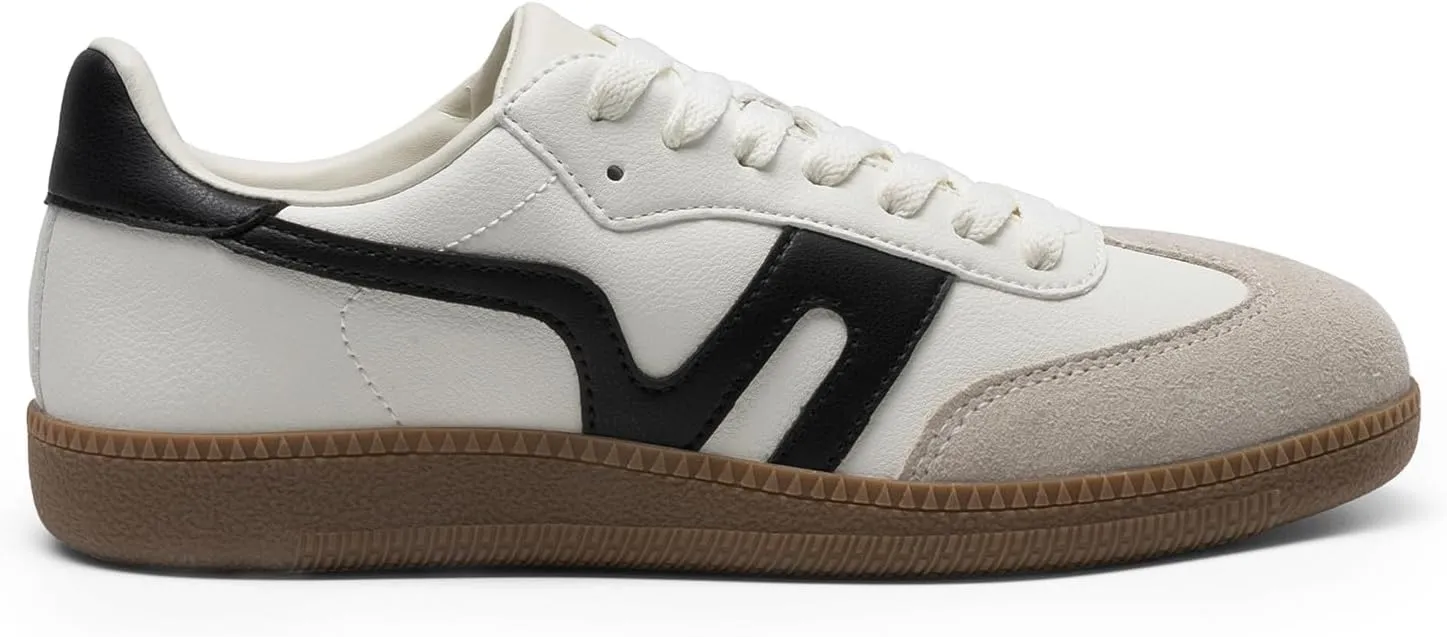 DREAM PAIRS Women's Tennis Sneakers Walking Nia Flat Low-Top Casual Lace-Up Comfortable Fashion Sneakers Shoes.