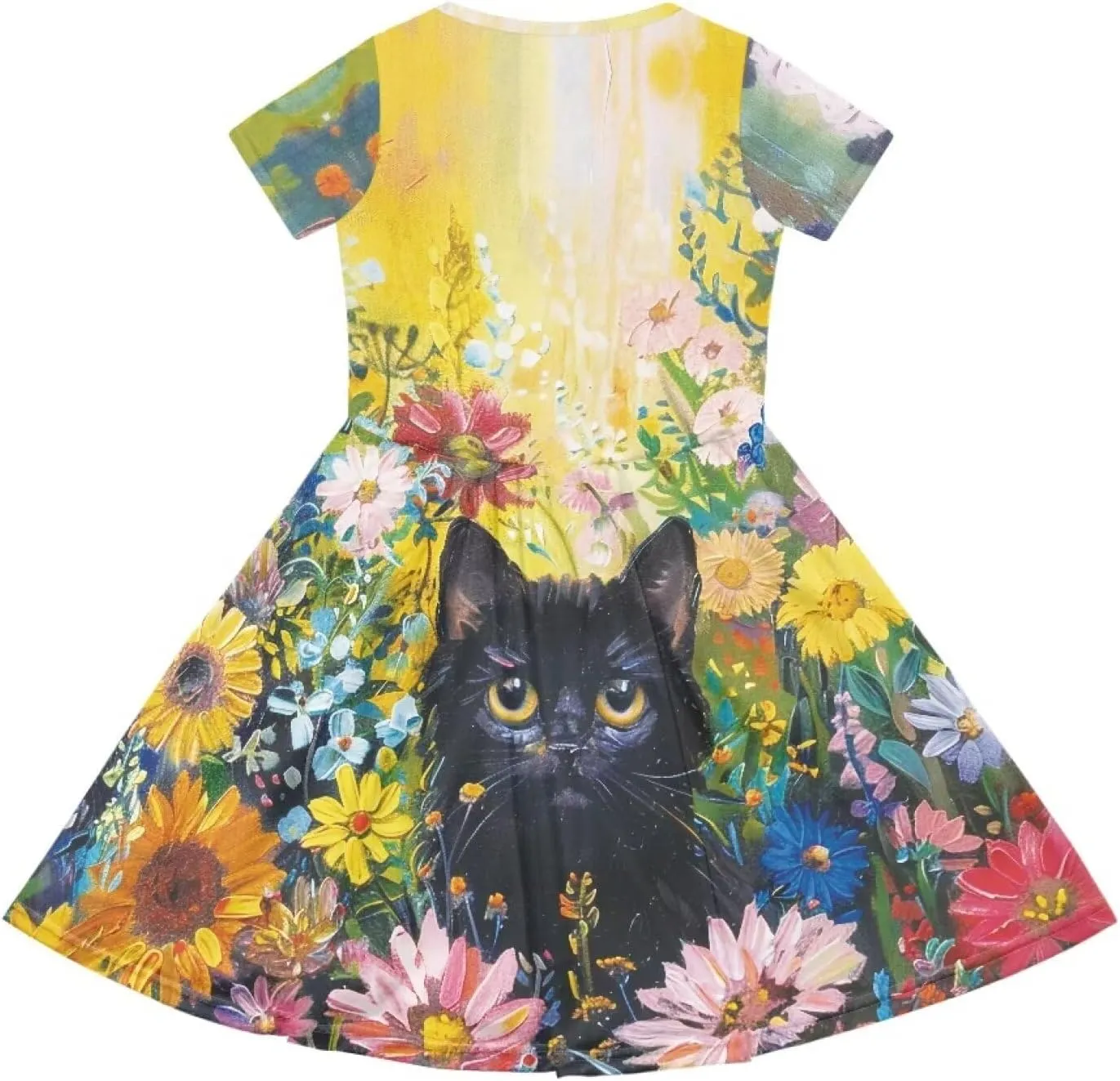 Dresses for Girls 2-14 Years Old Kids Summer Dress Casual Short Sleeve A Line Skater Dresses