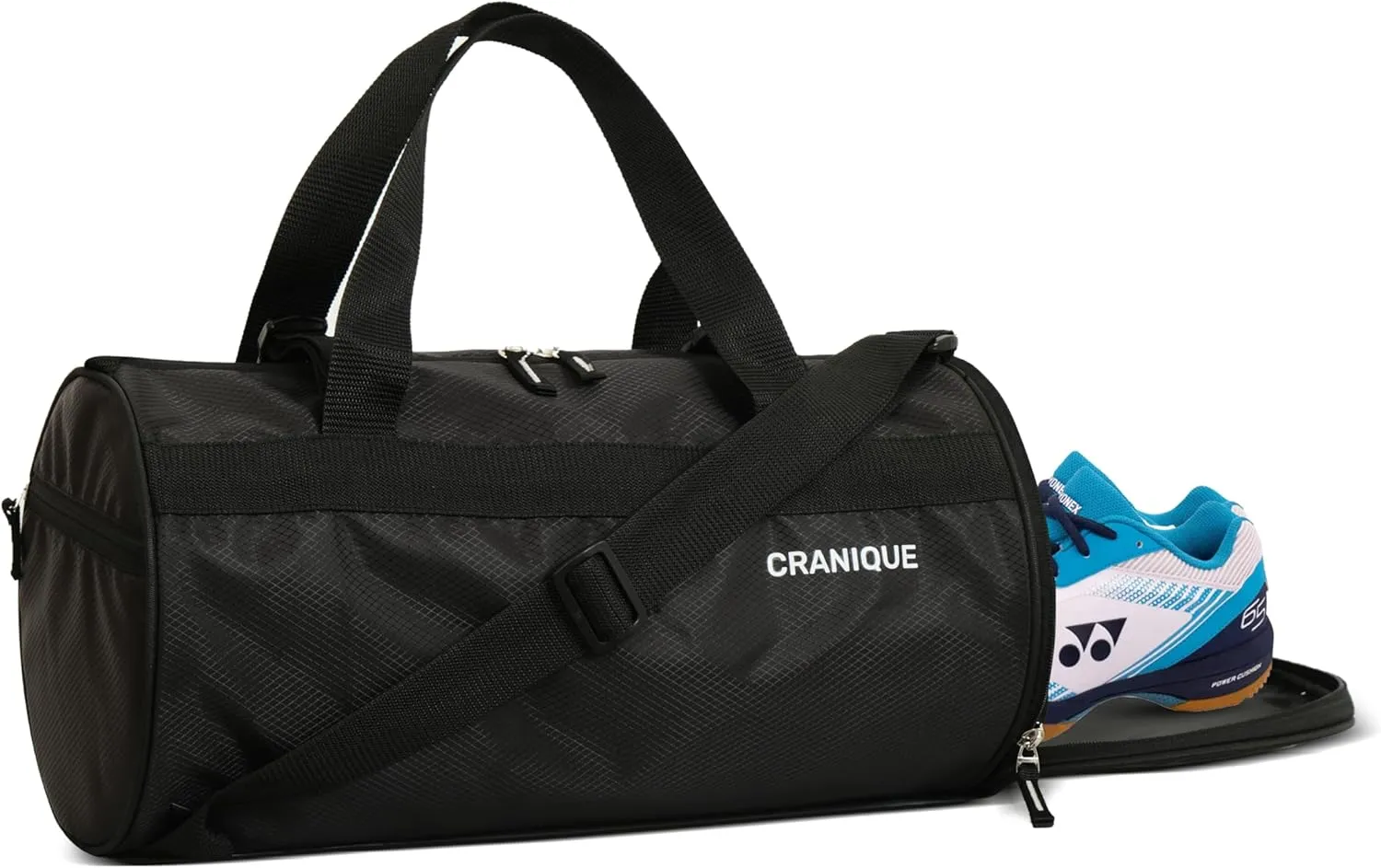 Duffle Gym Bag with Shoe Compartment Shoulder Strap for Men & Women | Gym Duffel Bag | Sports Bag | Kit Bag, Black, Gym Bags