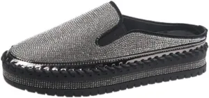 EaGo Women Casual Fashion Rhinestone Slip-on Loafers