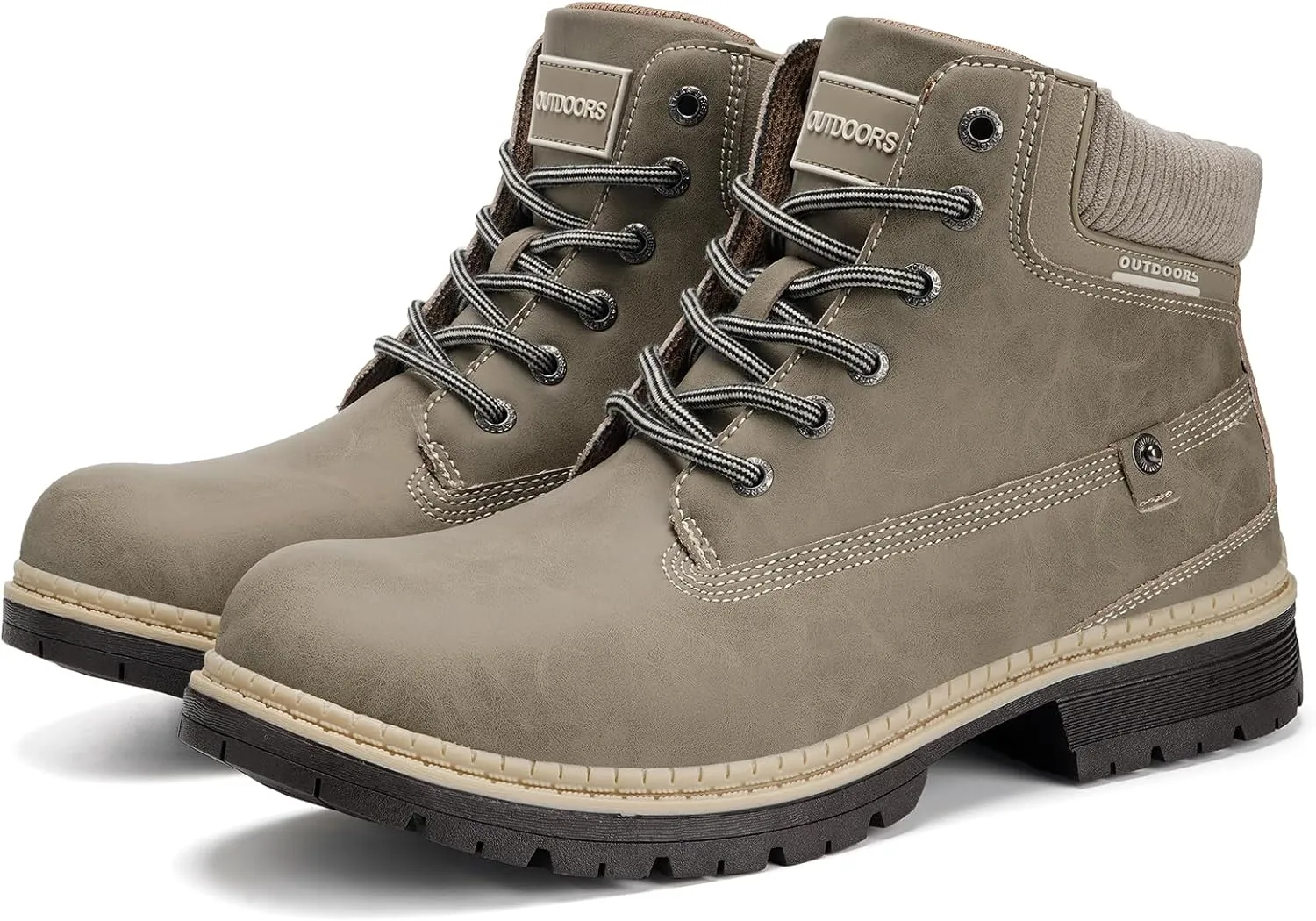 Eagsouni Mens Womens Snow Boots Warm Fur Lined Ankle Booties Hiking Trekking Trail Climbing Shoes Lace Up Anti-Slip Waterproof Working Outdoor Backpacking Boots